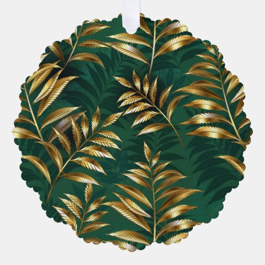 Seamless pattern with golden ferns ornament kaart (Voorkant)