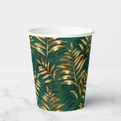 Seamless pattern with golden ferns papieren bekers (Achterkant)