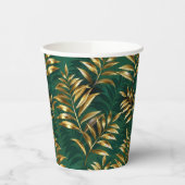 Seamless pattern with golden ferns papieren bekers (Links)