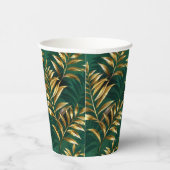 Seamless pattern with golden ferns papieren bekers (Rechts)