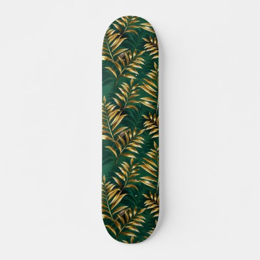 Seamless pattern with golden ferns persoonlijk skateboard (Voorkant)