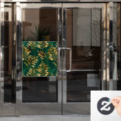 Seamless pattern with golden ferns raamsticker (Kantoordeur)
