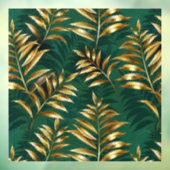 Seamless pattern with golden ferns raamsticker (Vel 3)