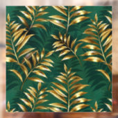 Seamless pattern with golden ferns raamsticker (Vel 2)