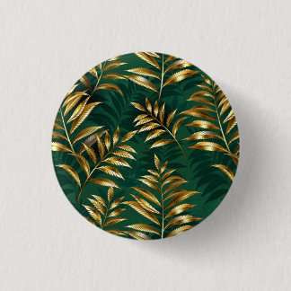 Seamless pattern with golden ferns ronde button 3,2 cm