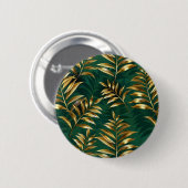 Seamless pattern with golden ferns ronde button 5,7 cm (Voorkant /achterkant)