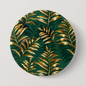 Seamless pattern with golden ferns ronde button 7,6 cm (Voorkant)