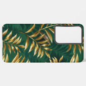 Seamless pattern with golden ferns samsung galaxy hoesje (Achterkant horizontaal)
