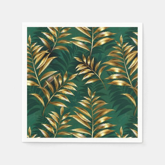 Seamless pattern with golden ferns servet (Voorkant)