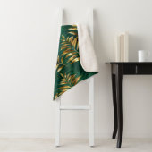 Seamless pattern with golden ferns sherpa deken (In situ)