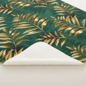 Seamless pattern with golden ferns sherpa deken (3/4)
