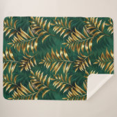 Seamless pattern with golden ferns sherpa deken (Voorkant (horizontaal))