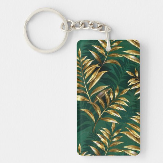 Seamless pattern with golden ferns sleutelhanger (Voorkant)