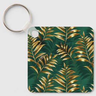 Seamless pattern with golden ferns sleutelhanger