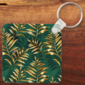 Seamless pattern with golden ferns sleutelhanger (Achterkant)