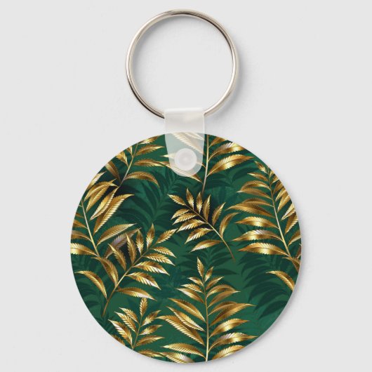 Seamless pattern with golden ferns sleutelhanger (Voorkant)
