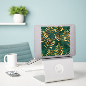 Seamless pattern with golden ferns sticker (Laptop op bureau)