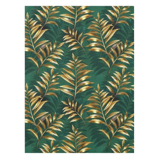 Seamless pattern with golden ferns tafelkleed (Voorkant)