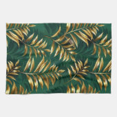 Seamless pattern with golden ferns theedoek (Horizontaal)
