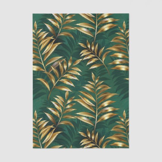 Seamless pattern with golden ferns tissuepapier (Voorkant)