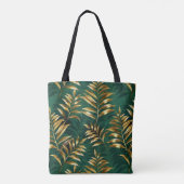 Seamless pattern with golden ferns tote bag (Achterkant)