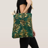 Seamless pattern with golden ferns tote bag (Dichtbij)