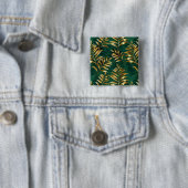 Seamless pattern with golden ferns vierkante button 5,1 cm (In situ)