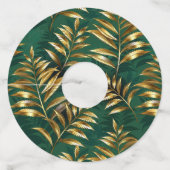 Seamless pattern with golden ferns wijnglaslabel (Achterkant)