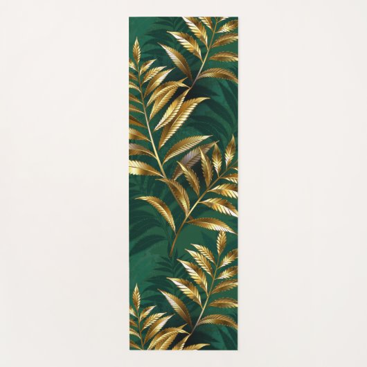 Seamless pattern with golden ferns yogamat (Voorkant)