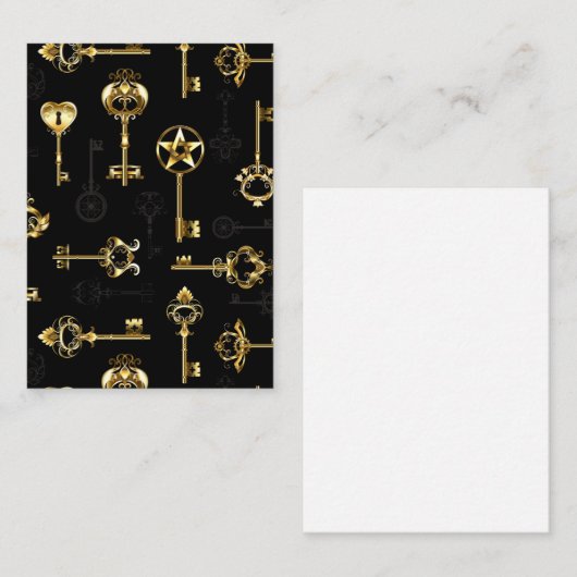 Seamless Pattern with Golden Keys Contactkaartje (Voorkant / Achterkant)