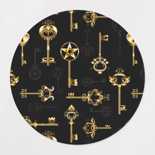 Seamless Pattern with Golden Keys Labels (Design 1)