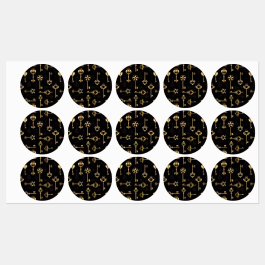 Seamless Pattern with Golden Keys Labels (Vel)