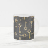 Seamless Pattern with Golden Keys Matglas Koffiemok (Voorkant rechts)