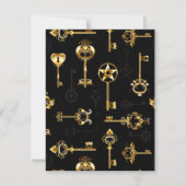 Seamless Pattern with Golden Keys Notitiekaartje (Voorkant)