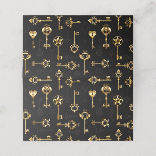 Seamless Pattern with Golden Keys Plaatskaartje (Buitenkant ongevouwen)