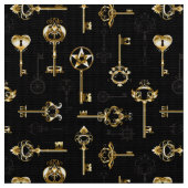 Seamless Pattern with Golden Keys Stof (Close Up)