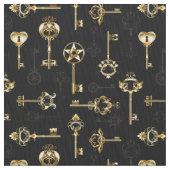 Seamless Pattern with Golden Keys Stof (Close Up)