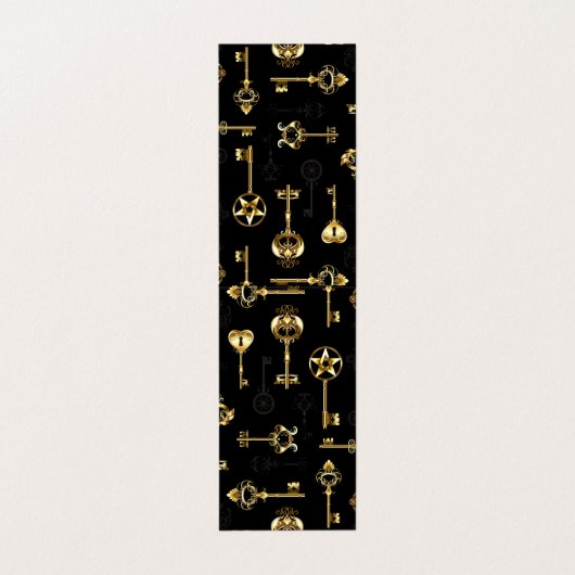 Seamless Pattern with Golden Keys Visitekaartje (Buitenkant ongevouwen)