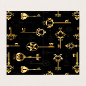 Seamless Pattern with Golden Keys Visitekaartje (Buitenkant ongevouwen)