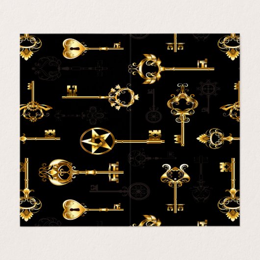 Seamless Pattern with Golden Keys Visitekaartje (Buitenkant ongevouwen)