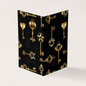 Seamless Pattern with Golden Keys Visitekaartje (Buitenkant)