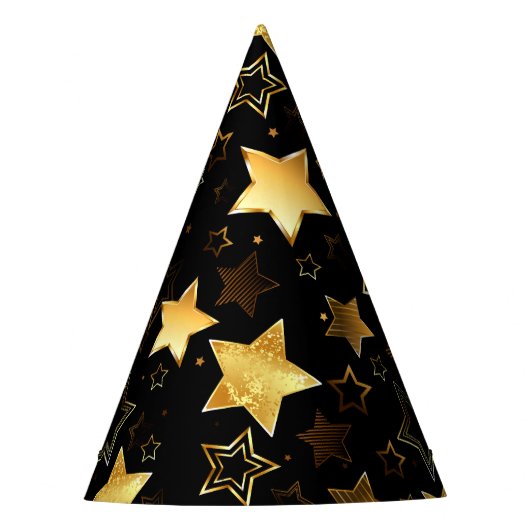 Seamless pattern with Golden Stars Feesthoedjes (Voorkant)