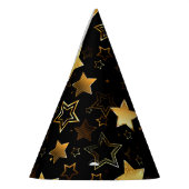 Seamless pattern with Golden Stars Feesthoedjes (Links)