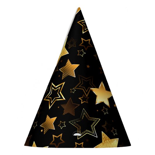 Seamless pattern with Golden Stars Feesthoedjes (Links)