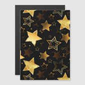Seamless pattern with Golden Stars Magnetische Uitnodiging (Voorkant / Achterkant)