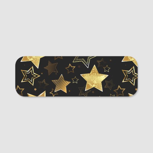 Seamless pattern with Golden Stars Naamplaatje (Voorkant)
