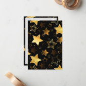 Seamless pattern with Golden Stars Notitiekaartje (Voorkant / Achterkant in situ)