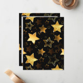 Seamless pattern with Golden Stars Notitiekaartje (Voorkant / Achterkant in situ)