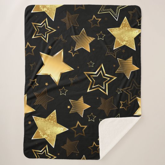 Seamless pattern with Golden Stars Sherpa Deken (Voorkant)