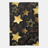Seamless pattern with Golden Stars Theedoek (Verticaal)
